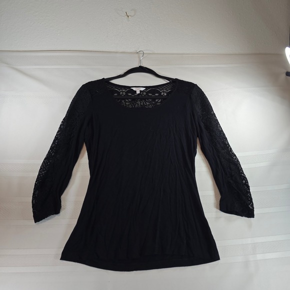 Candies Tops - Candies black top with knit sleeves and back